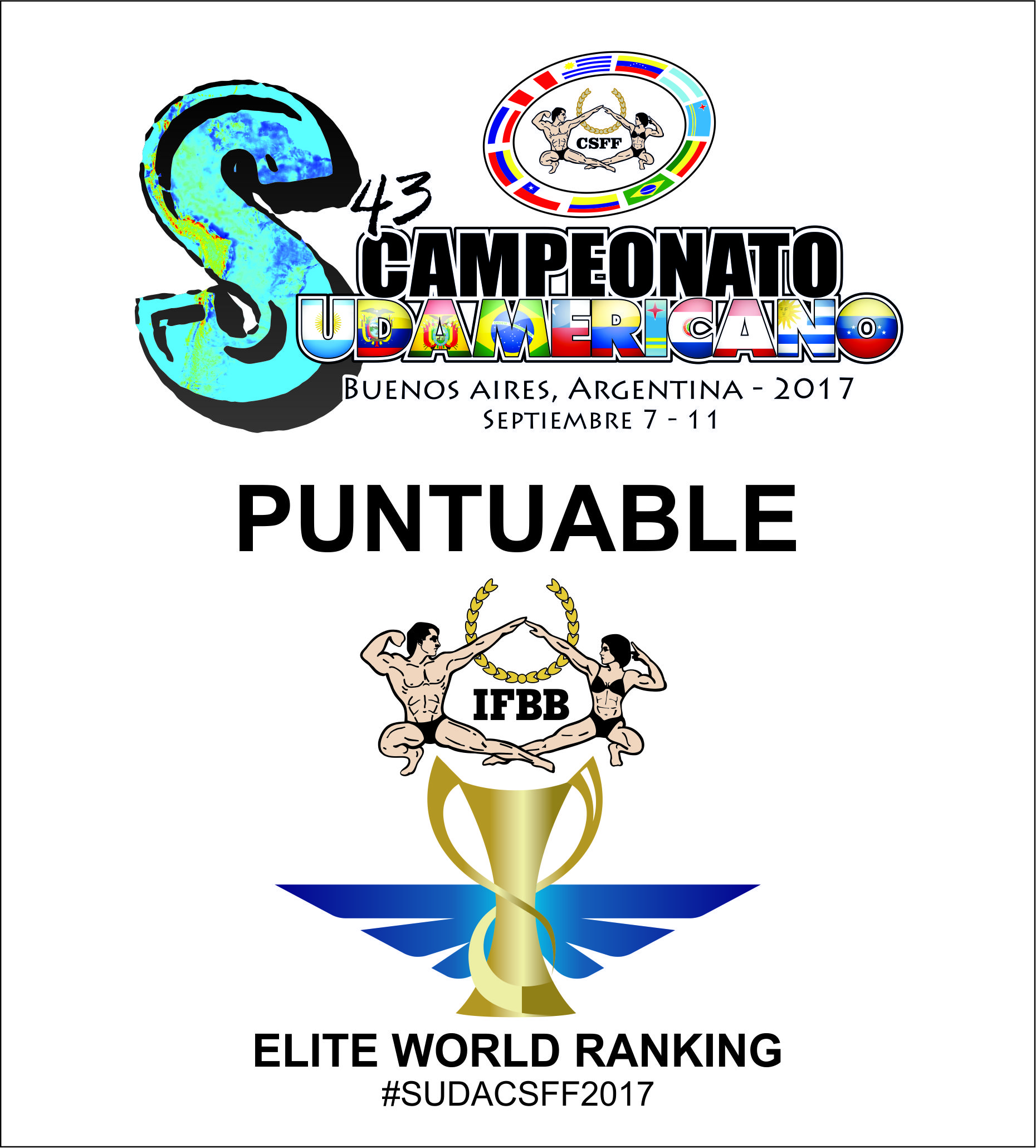 El Campeonato Sudamericano 2017 es puntuable en el Ranking Mundial Elite
